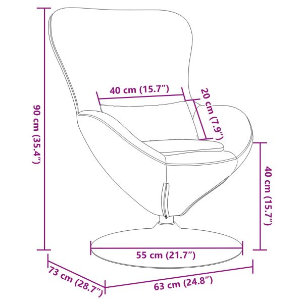 Стол яйце Черно 63 x 73 x 90 см текстил