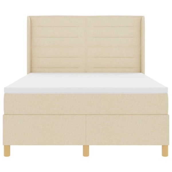 Легло с пружинирана основа с матрак Крем 140 x 190 cm текстил