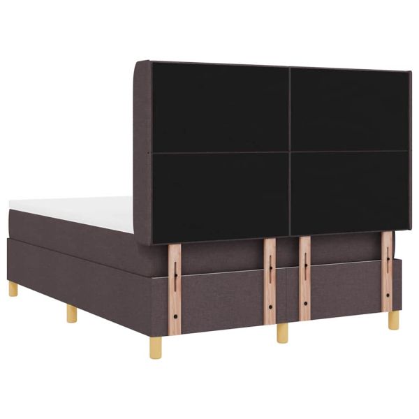 Легло с пружинирана основа с матрак Кафяво 140 x 190 cm текстил