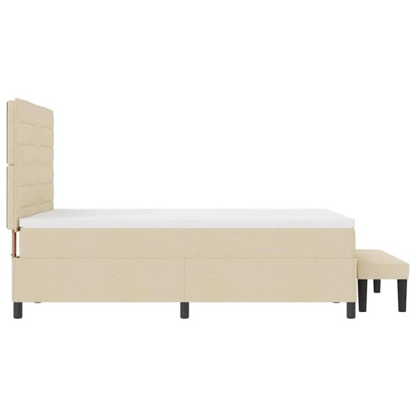 Легло с пружинирана основа с таблото Крем 140 x 190 cm текстил