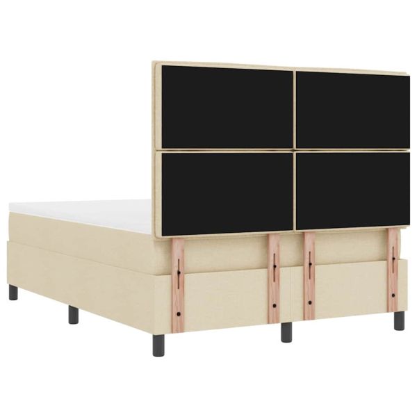 Легло с пружинирана основа с таблото Крем 140 x 190 cm текстил