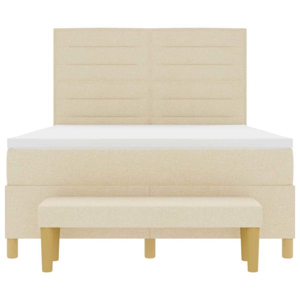 Легло с пружинирана основа с матрак Крем 140 x 190 cm текстил