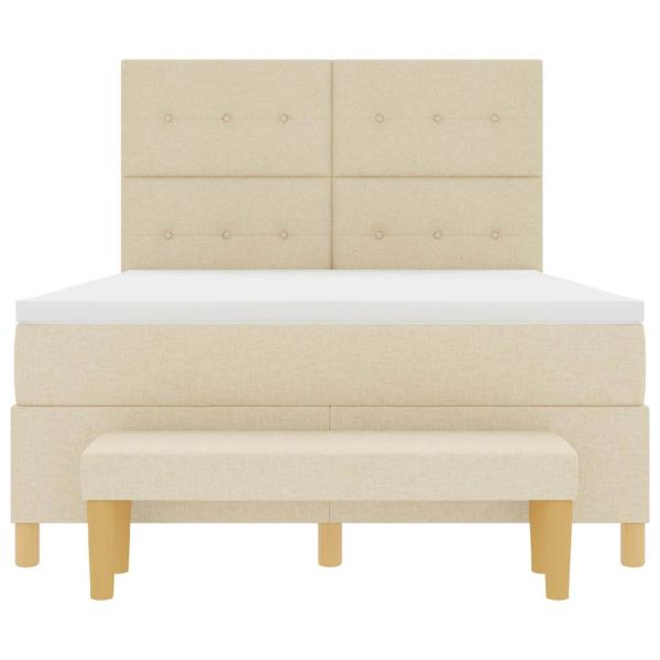 Легло с пружинирана основа с матрак Крем 140 x 190 cm текстил