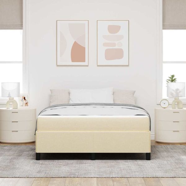 Легло с пружинирана основа Крем 140 x 190 cm текстил