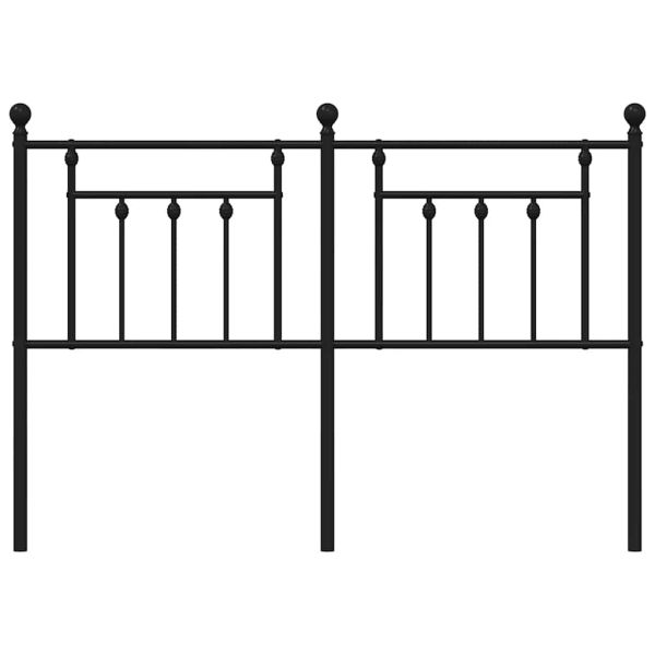 Метална резервна табла за легло, черна, 140 см