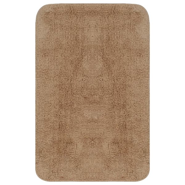 Комплект постелки за баня, 3 бр, текстил, бежови