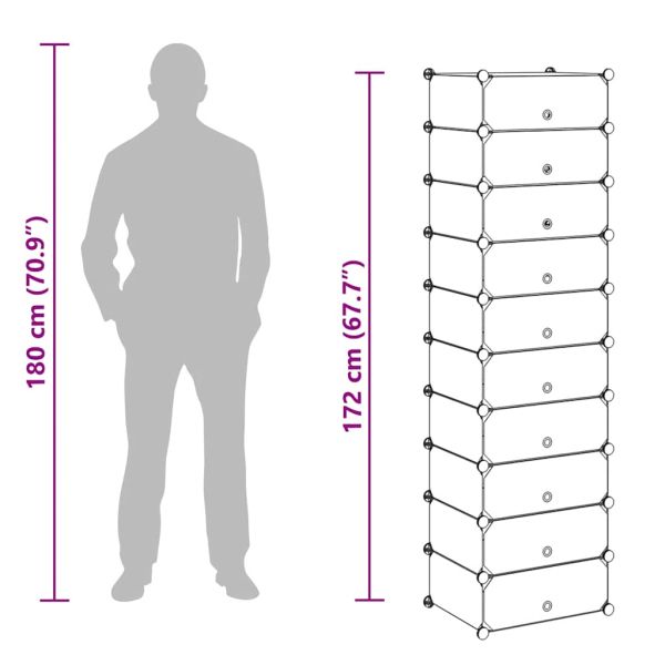 Сглобяем органайзер за обувки, 10 отделения, черен