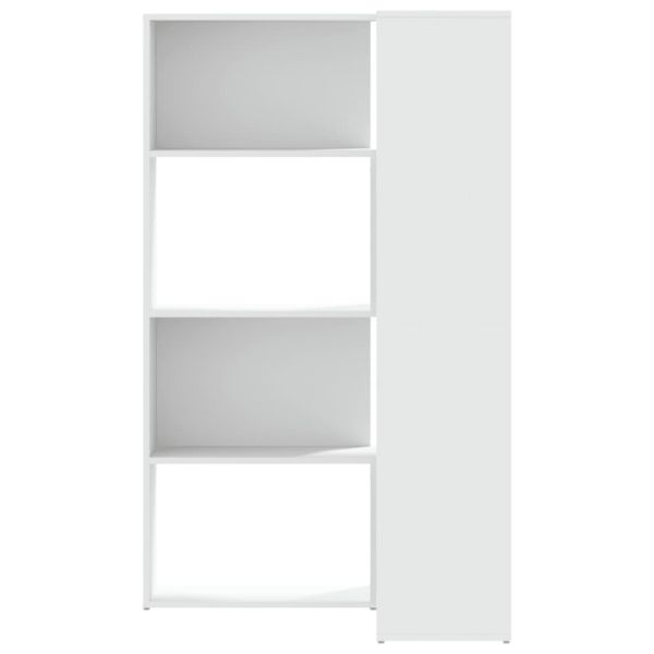 Ъглова етажерка 4 нива бял 85x85x140 см инженерно дърво
