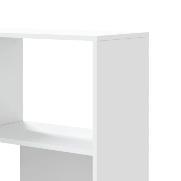 Ъглова етажерка 4 нива бял 85x85x140 см инженерно дърво