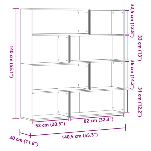 Ъглова етажерка 4 нива бял 85x85x140 см инженерно дърво