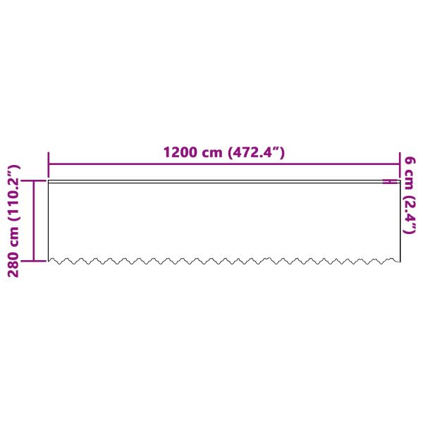 Перде от дантела Бяло 280x1200см Полиестер