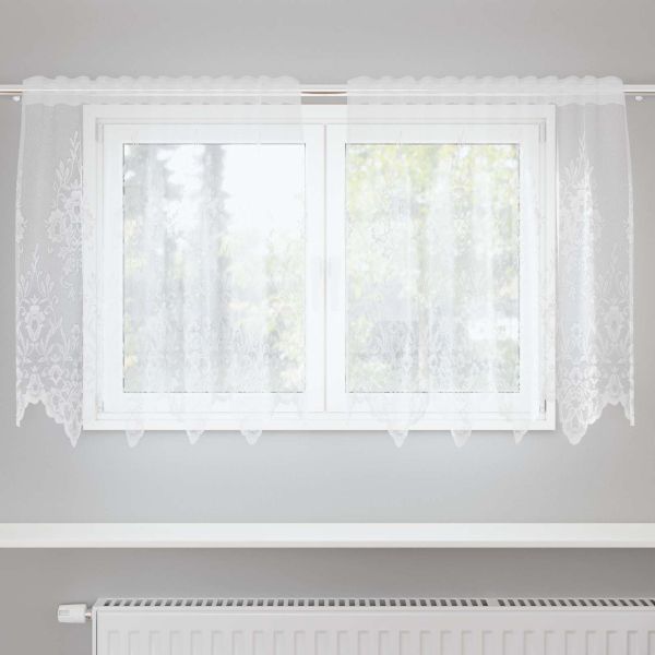 Перде от дантела Бяло 80 x 150 cm Полиестер
