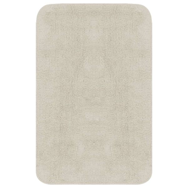 Комплект постелки за баня, 3 бр, текстил, бели