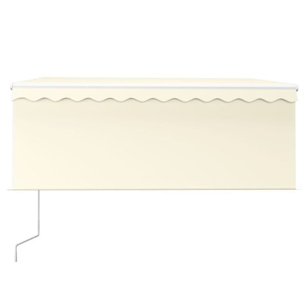 Автоматичен сенник с щора LED и сензор за вятър 3x2,5 м кремав