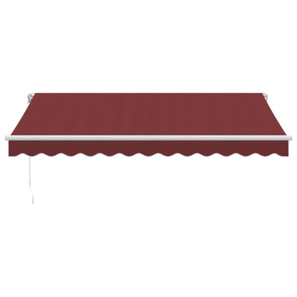 Ръчно прибираща се тента с LED, бордо, 350x250 см