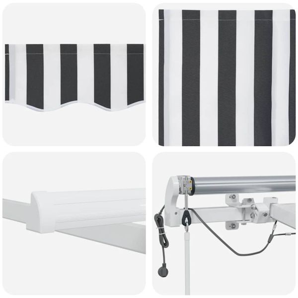 Автоматично прибираща се тента с LED антрацит и бял 300x250 см