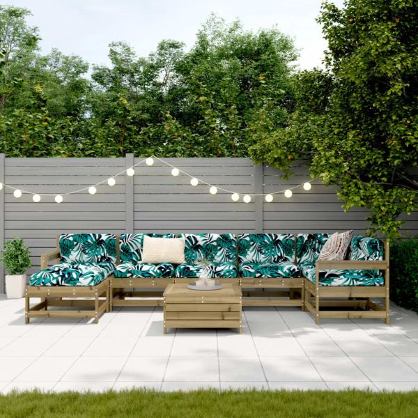 Градински комплект диван от 8 части, импрегниран бор