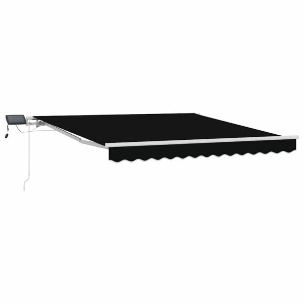 Прибираща се тента Черно 350 x 250 cm Тъкан и алуминий