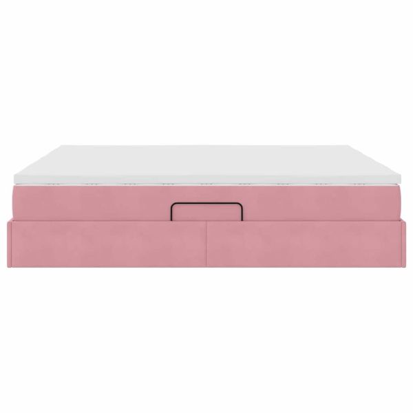Легло с място за съхранение и матрак Розово 180 x 200 cm Кадифе