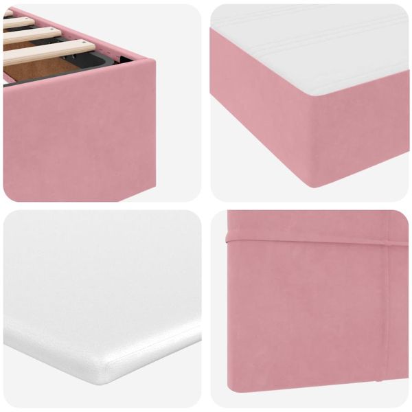Легло с място за съхранение и матрак Розово 90 x 200 cm Кадифе