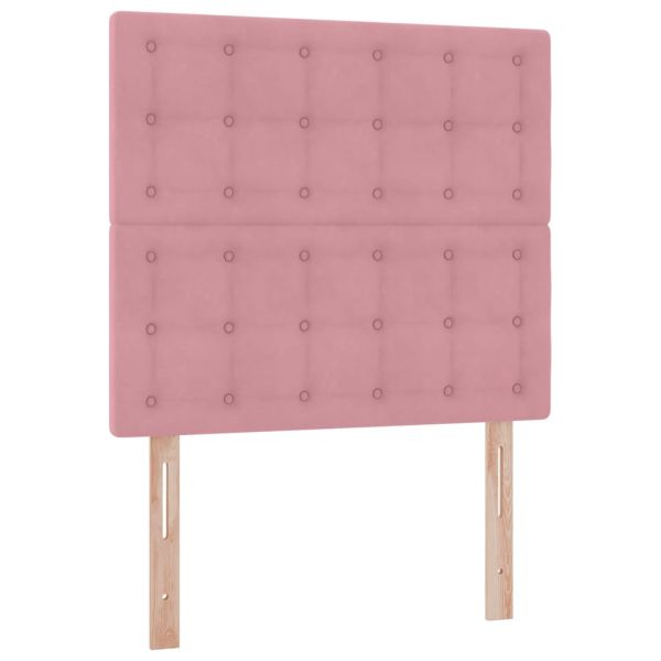 Легло с място за съхранение и матрак Розово 90 x 200 cm Кадифе