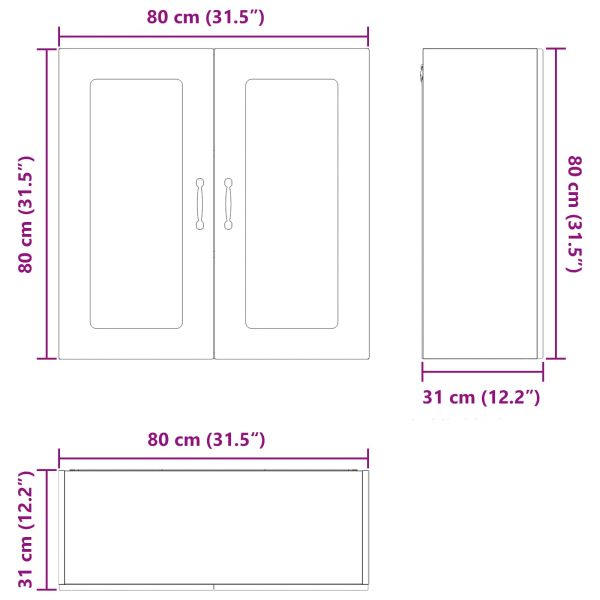 Кухненски шкаф Kalmar Кафяв дъб 80 x 31 x 80 см Инженерно дърво