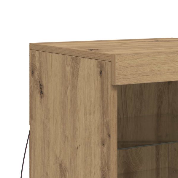 LED конзолна маса Дъб 41 x 37 x 67 см Инженерна дървесина