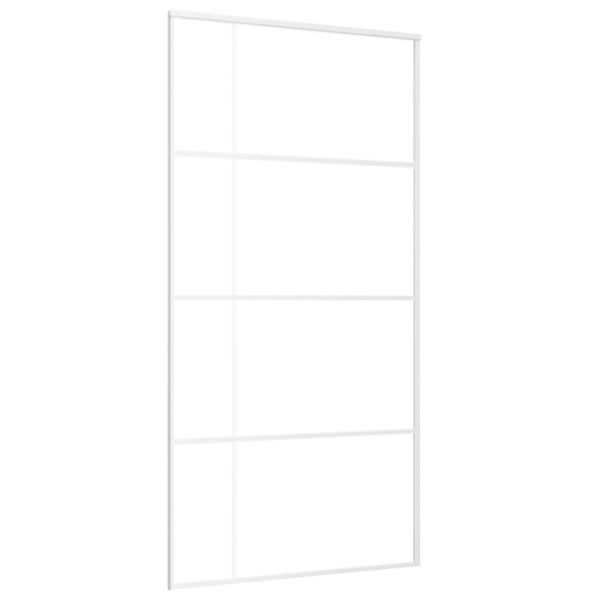 Плъзгаща се врата, ESG стъкло и алуминий, 102,5x205 см, бяла