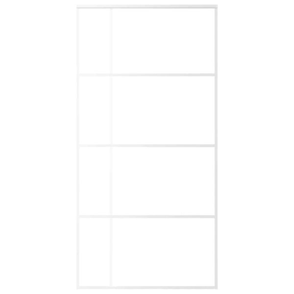 Плъзгаща се врата, ESG стъкло и алуминий, 102,5x205 см, бяла