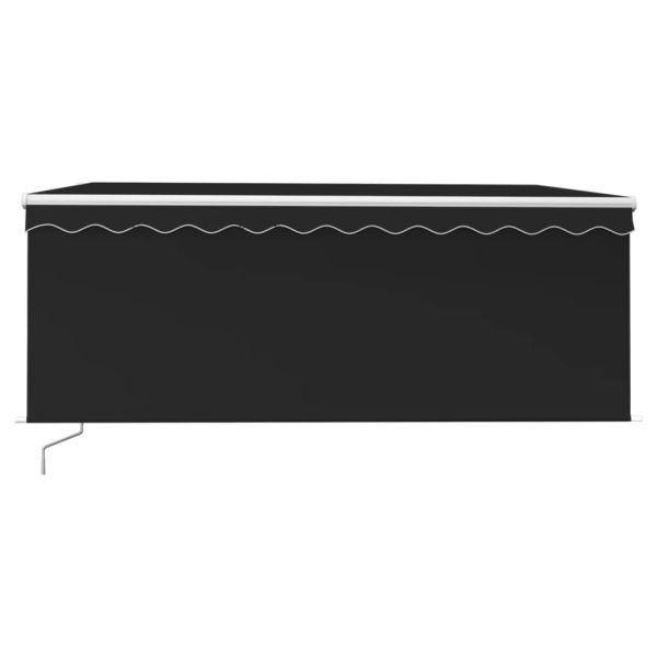 Ръчно прибиращ се сенник с щора, 3x2,5 м, антрацит