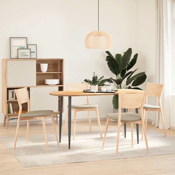 Плот за маса, 140x60x2 см, дъбово дърво масив, овална