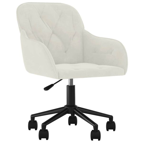 Въртящи трапезни столове, 2 бр, кремави, кадифе