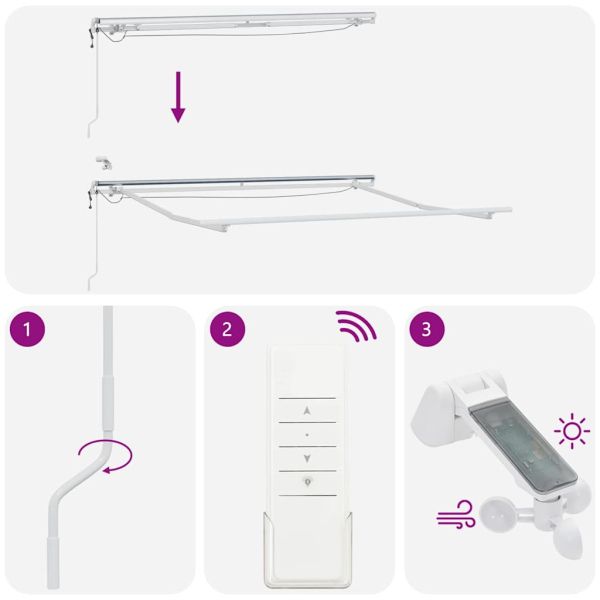 Рамка за сенник Бяло 3 x 2,5 m Алуминий