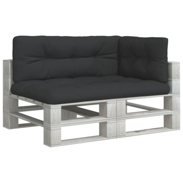 Палетни възглавници, 3 бр, черни, текстил