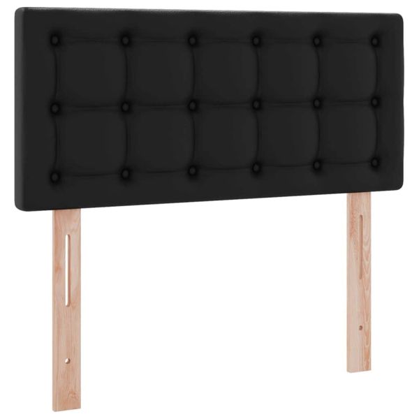 Легло с място за съхранение и LED Черно 100 x 200 cm Изкуствена