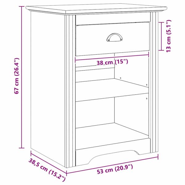 Нощен шкаф BODO Меден кафяв 53 x 38,5 x 67 см Инженерно дърво