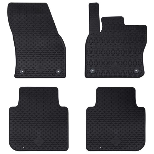 Автомобилен килим 4 pcs Черно Каучук