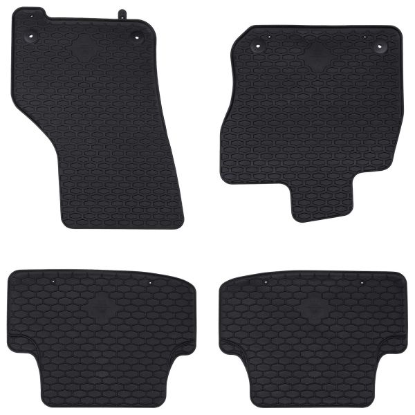Автомобилен килим 4 pcs Черно Каучук