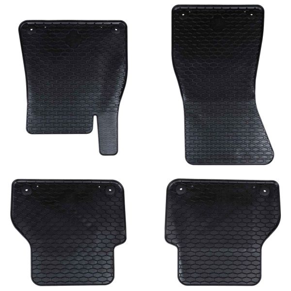Автомобилен килим 4 pcs Черно Каучук