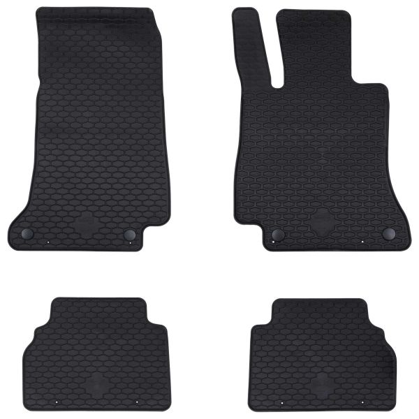 Автомобилен килим 4 pcs Черно Каучук