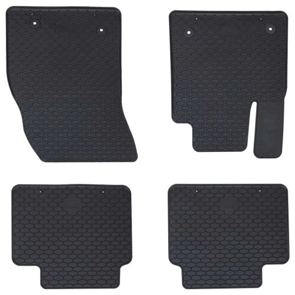 Автомобилен килим 4 pcs Черно Каучук