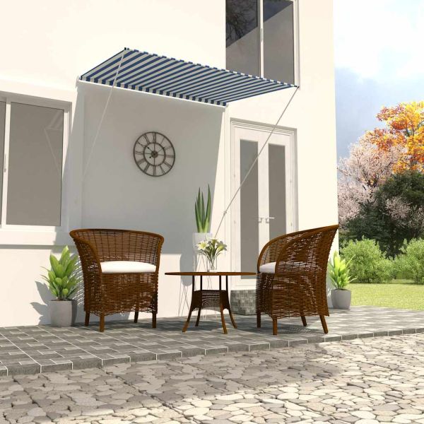 Сенник с падащо рамо, 150x150 см, синьо и бяло