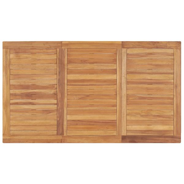 Градински комплект за хранене, 5 части, 140x80 см, масивно тиково дърво