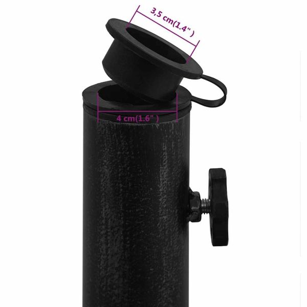 Поставка за чадър, черна, 48x48x33 см, чугун