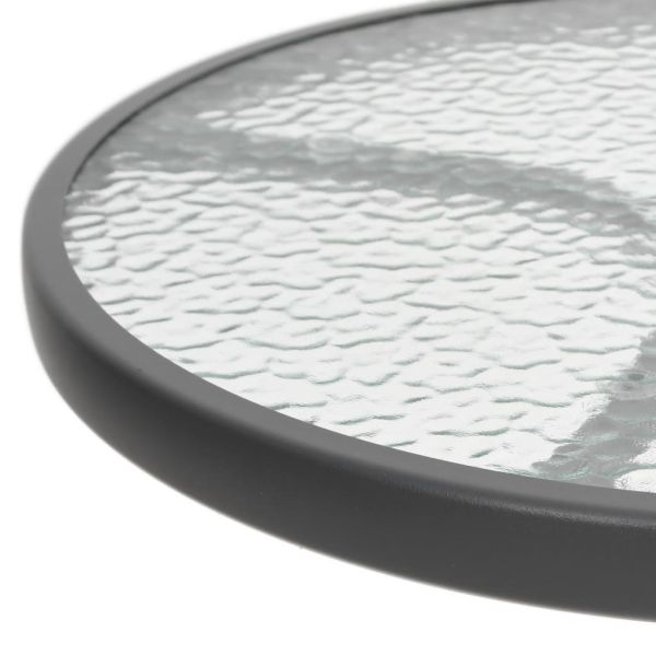 Градински трапезен комплект 3 части черен стомана