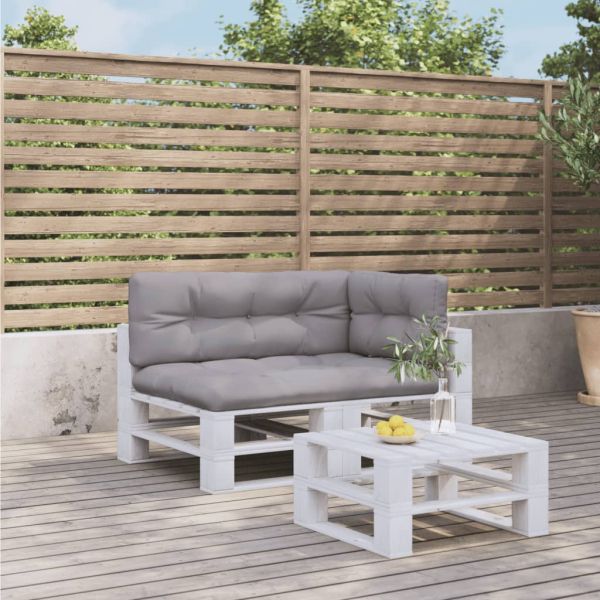 Палетни възглавници, 3 бр, сиви, текстил