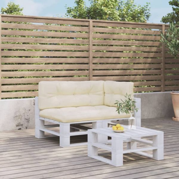 Палетни възглавници, 3 бр, кремави, текстил