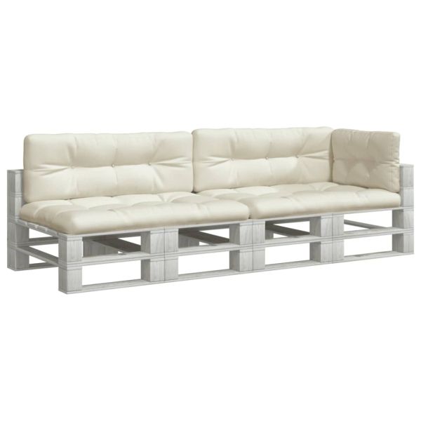 Палетни възглавници, 5 бр, кремави, текстил