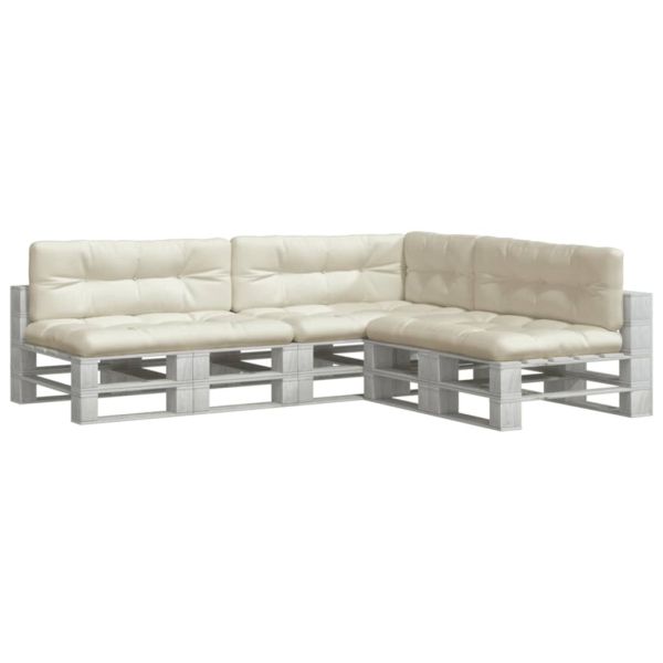 Палетни възглавници, 7 бр, кремави, текстил