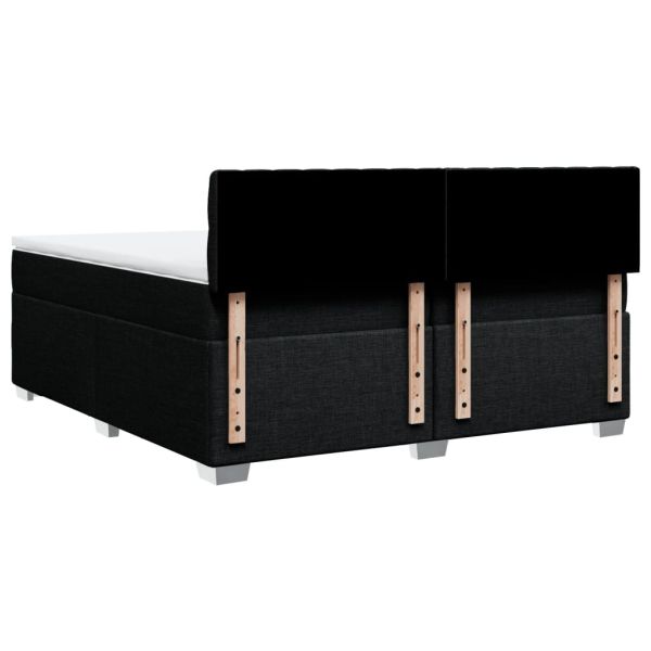 Боксспринг легло с матрак, черно, 200x200 см, плат